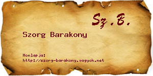Szorg Barakony névjegykártya